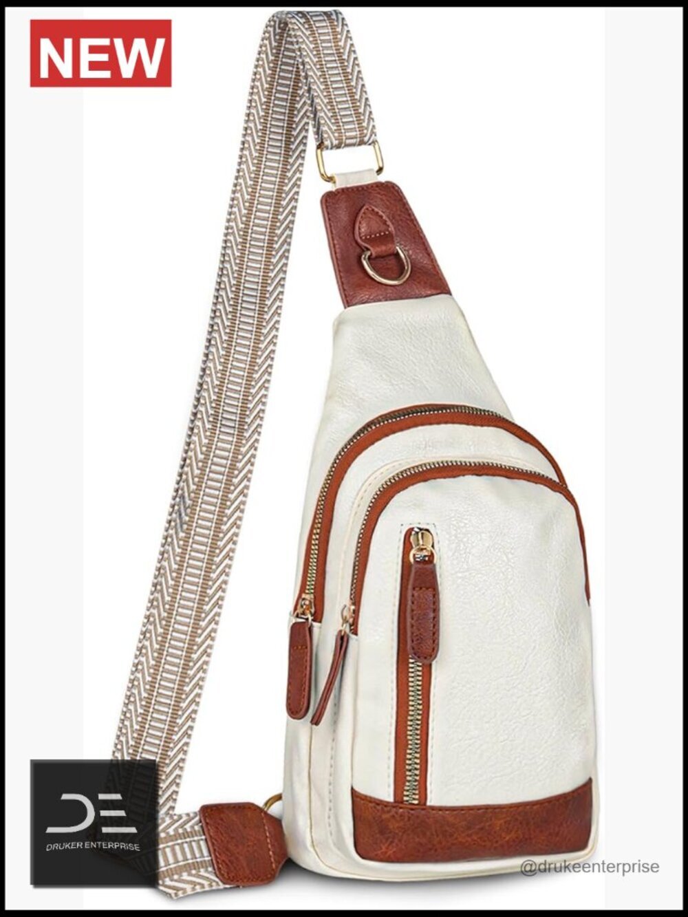 Faux Leather Crossbody Sling Bag for Women Travel Chest Bag PU Leather